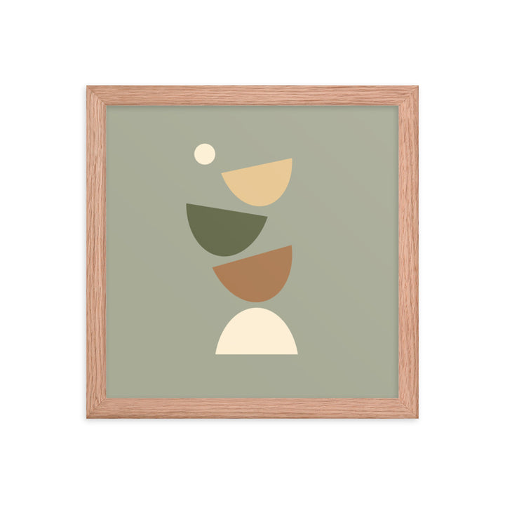 Flying apart earth toned Framed poster. Earth Tones Collection.