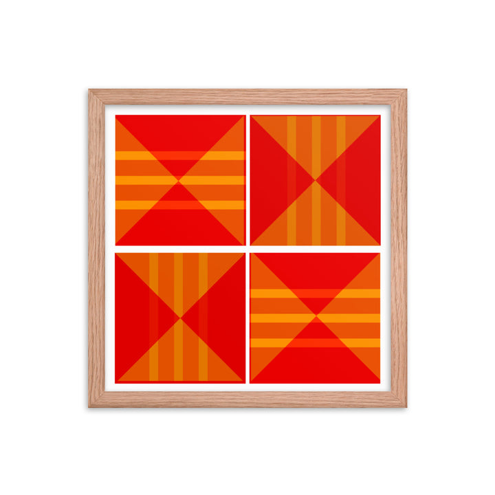 Red Geometric Framed Poster