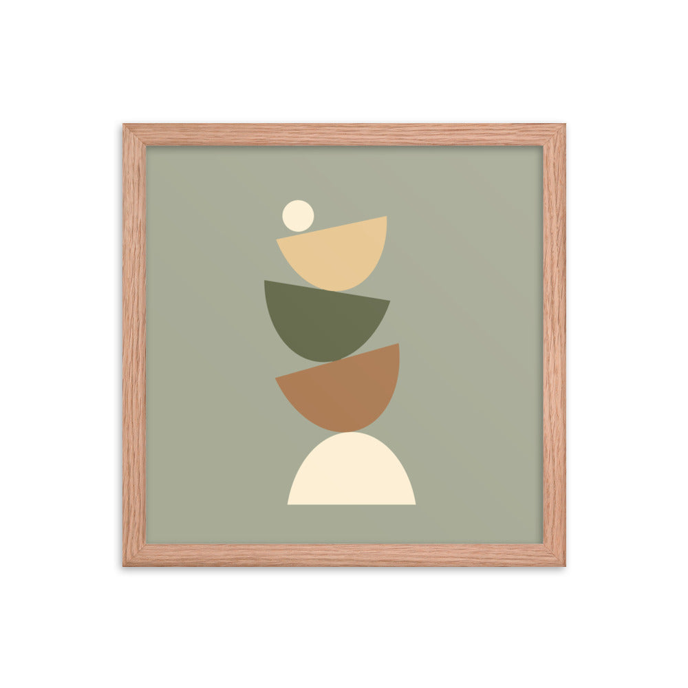 Earth toned "Balanced" Framed Poster. Earth Tones Collection.