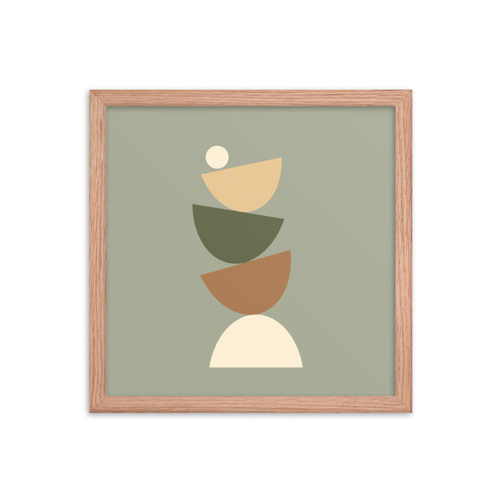 Earth toned "Balanced" Framed Poster. Earth Tones Collection.