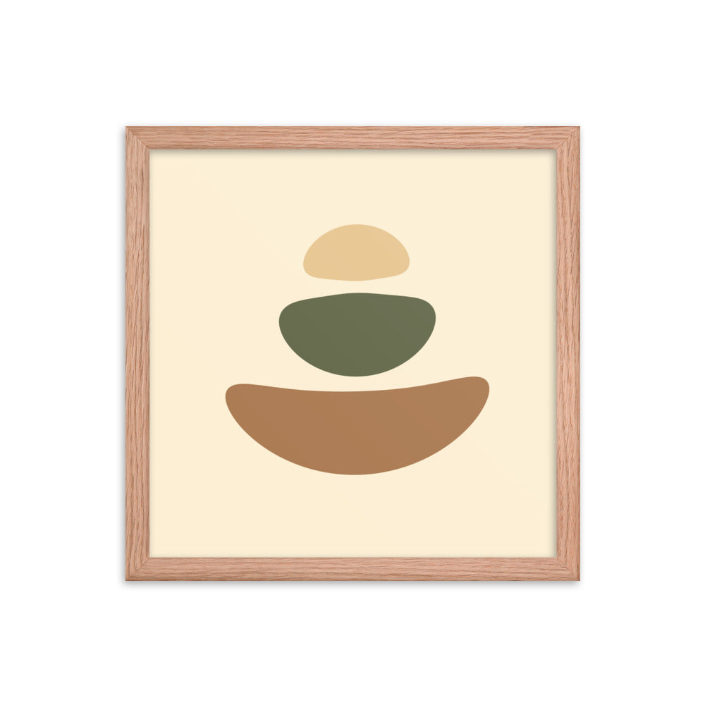 Earth toned mimimalist framed poster. Earth Tones Collection.