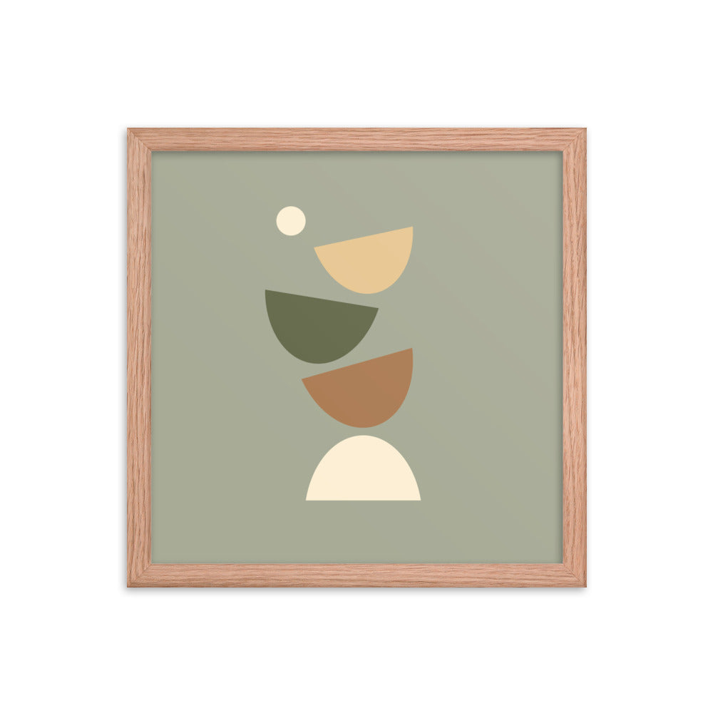 Flying apart earth toned Framed poster. Earth Tones Collection.