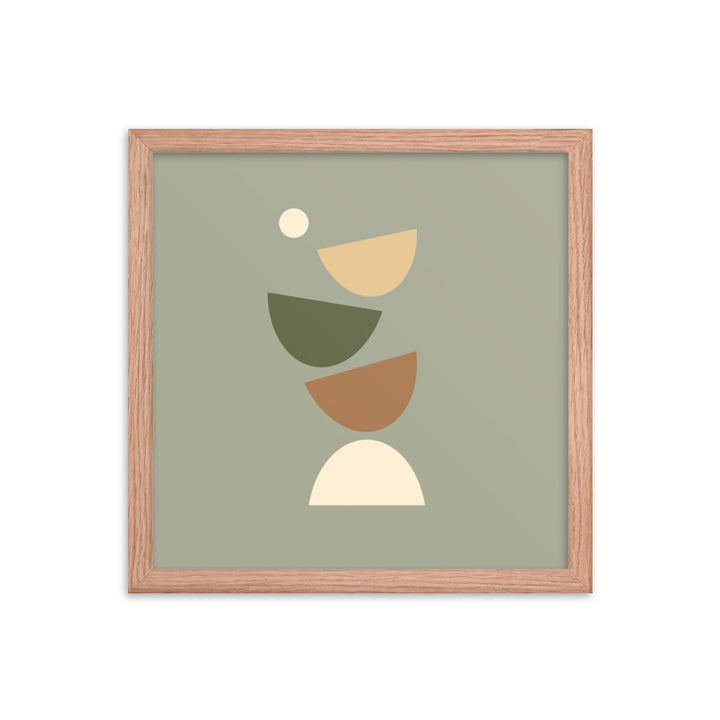 Flying apart earth toned Framed poster. Earth Tones Collection.