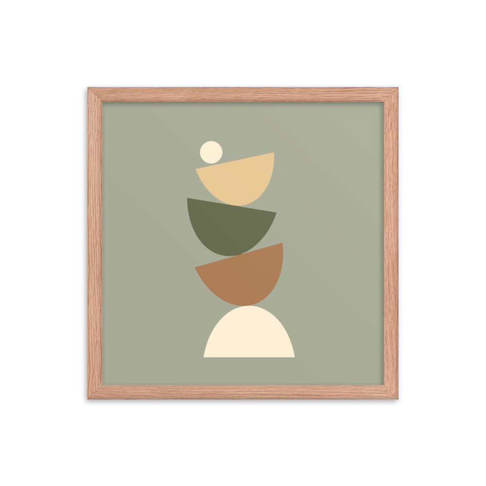 Earth toned "Balanced" Framed Poster. Earth Tones Collection.