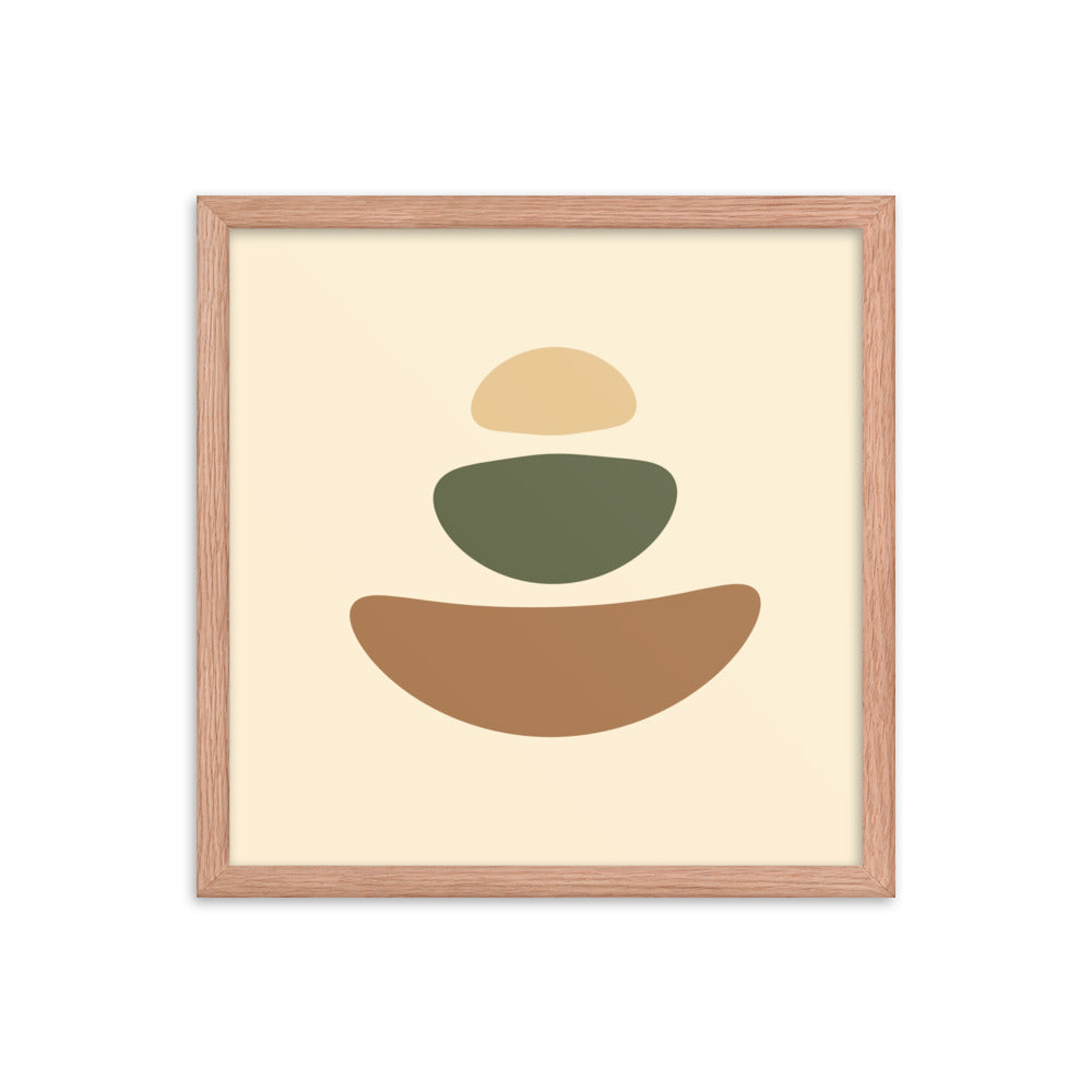 Earth toned mimimalist framed poster. Earth Tones Collection.