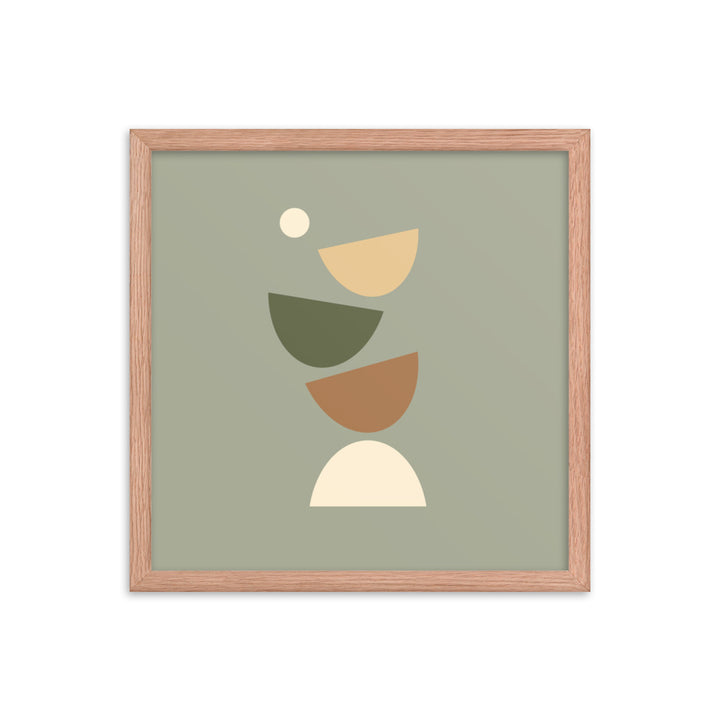 Flying apart earth toned Framed poster. Earth Tones Collection.