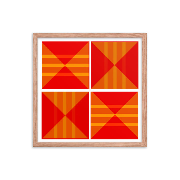 Red Geometric Framed Poster
