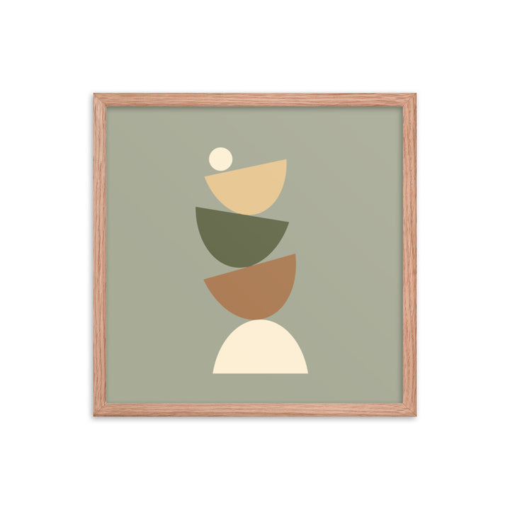 Earth toned "Balanced" Framed Poster. Earth Tones Collection.