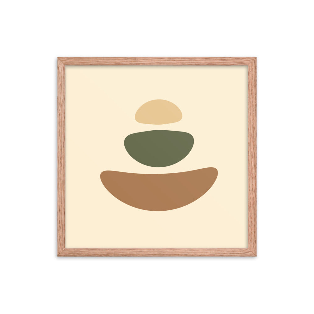 Earth toned mimimalist framed poster. Earth Tones Collection.