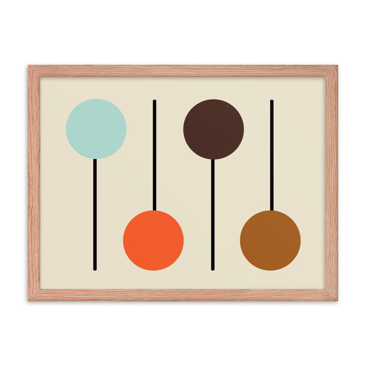 Mid Century Modern horizontal framed poster. Atomic Cat Collection.