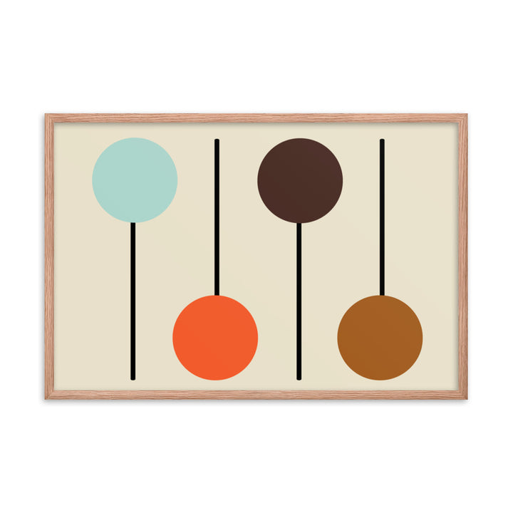 Mid Century Modern horizontal framed poster. Atomic Cat Collection.