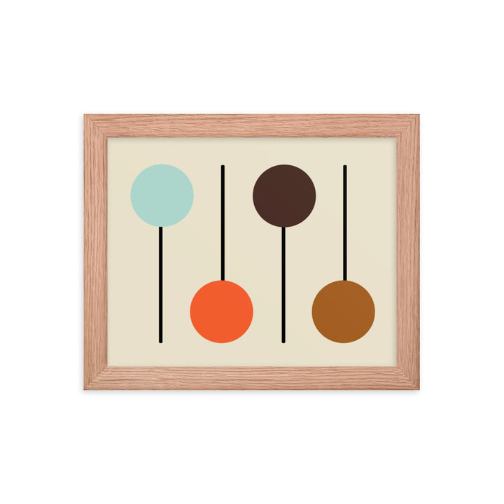 Mid Century Modern horizontal framed poster. Atomic Cat Collection.