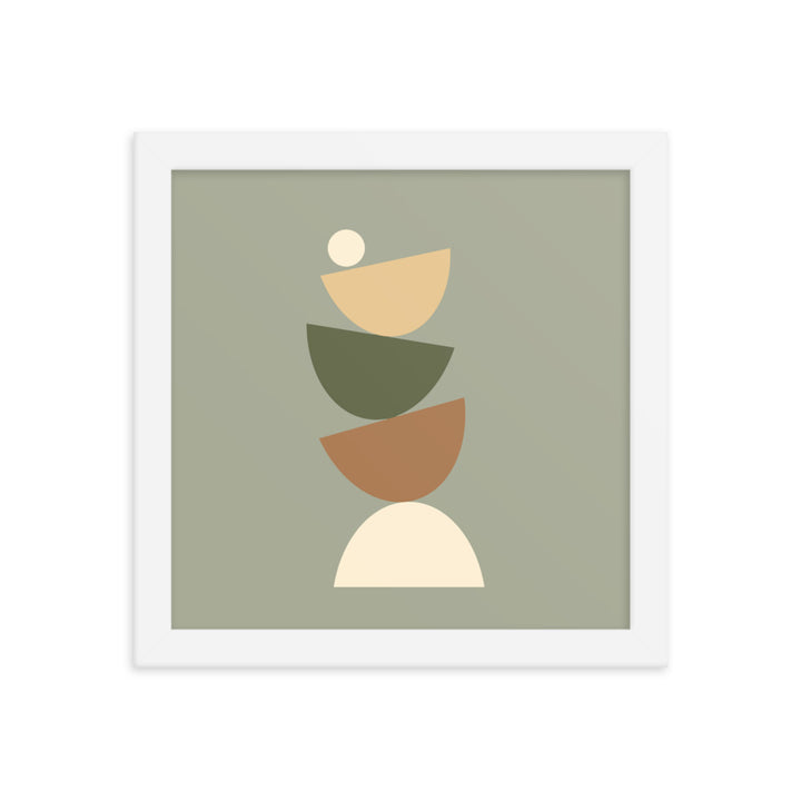 Earth toned "Balanced" Framed Poster. Earth Tones Collection.