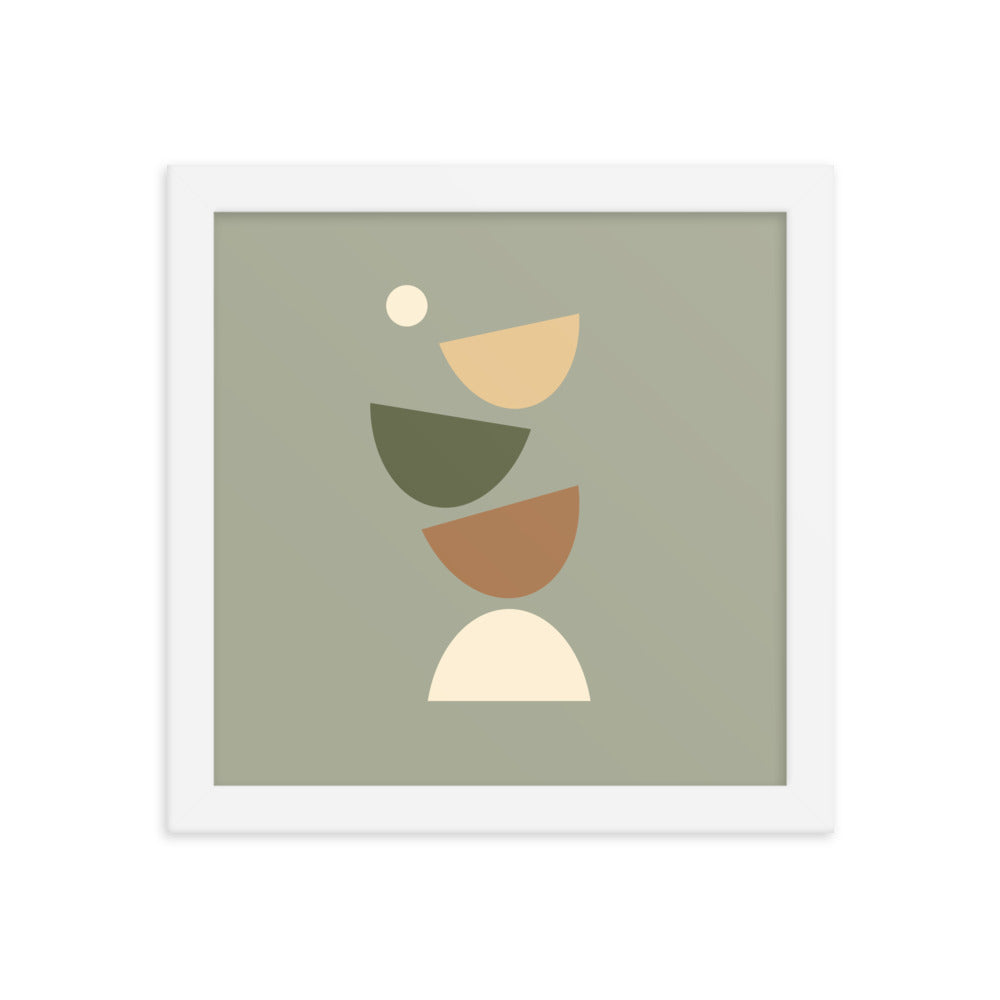Flying apart earth toned Framed poster. Earth Tones Collection.