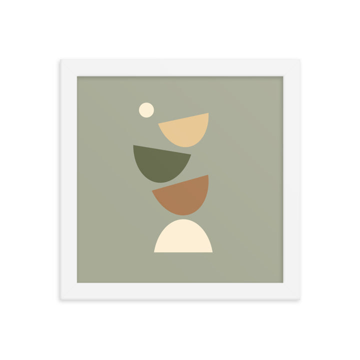 Flying apart earth toned Framed poster. Earth Tones Collection.