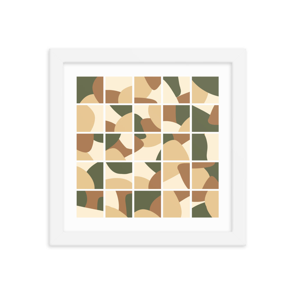 Earth Toned Collage Framed Poster. Earth Tones Collection.