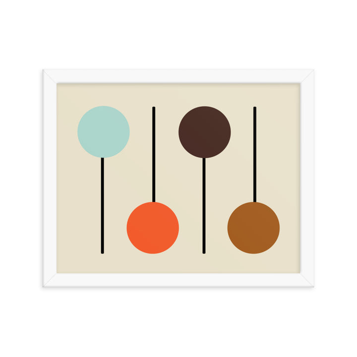 Mid Century Modern horizontal framed poster. Atomic Cat Collection.