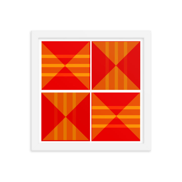 Red Geometric Framed Poster