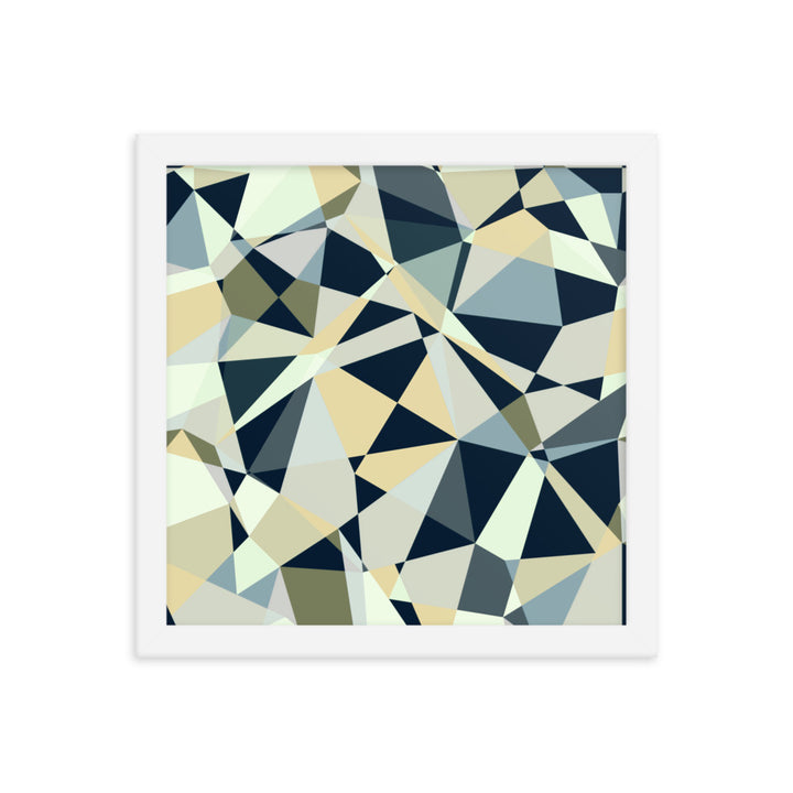 Blue geometric framed poster