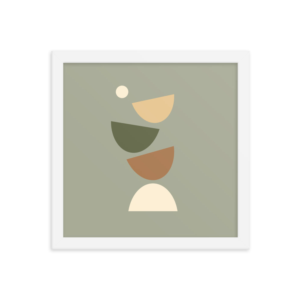 Flying apart earth toned Framed poster. Earth Tones Collection.