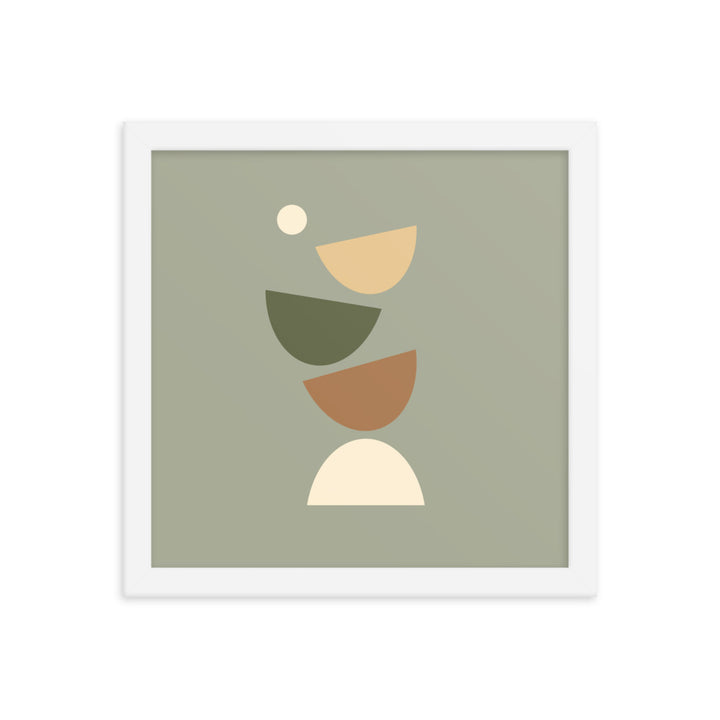 Flying apart earth toned Framed poster. Earth Tones Collection.