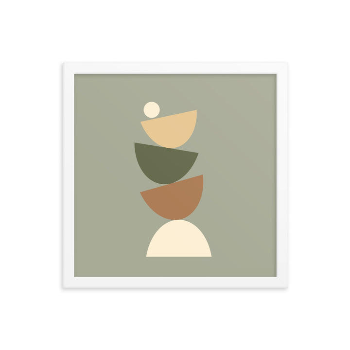 Earth toned "Balanced" Framed Poster. Earth Tones Collection.