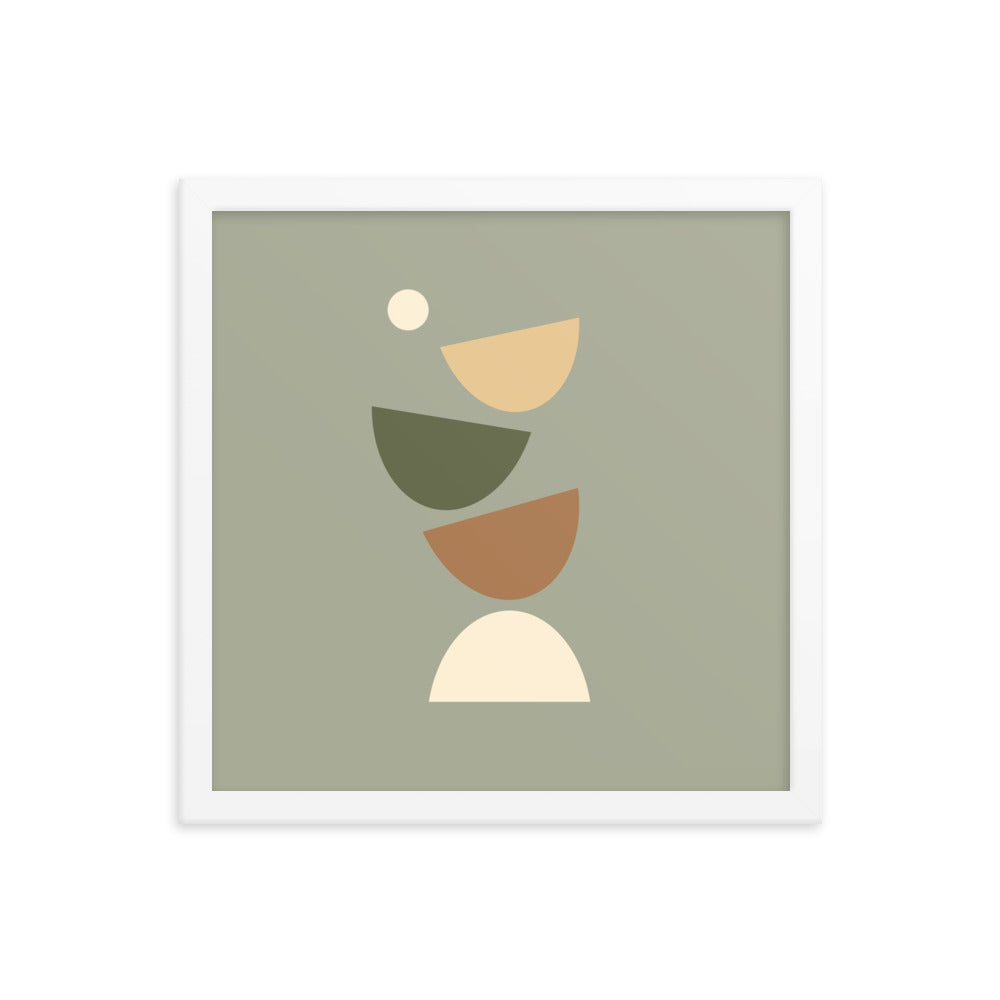 Flying apart earth toned Framed poster. Earth Tones Collection.