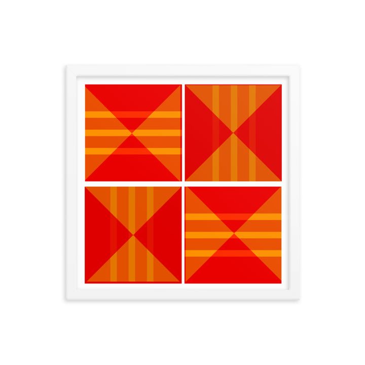 Red Geometric Framed Poster