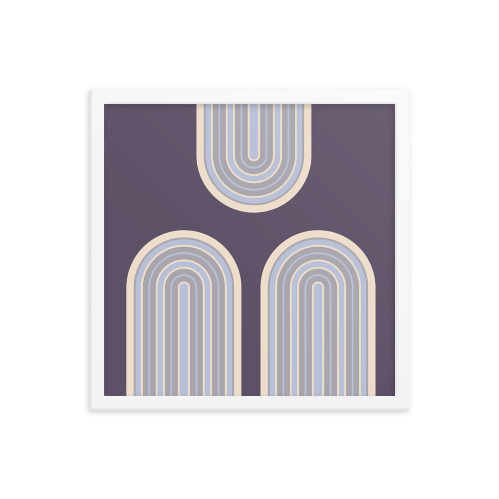 Purple arches framed poster. Purple Simplicity Collection.