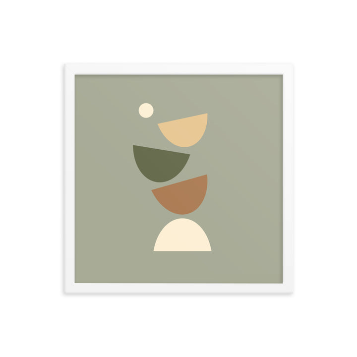 Flying apart earth toned Framed poster. Earth Tones Collection.