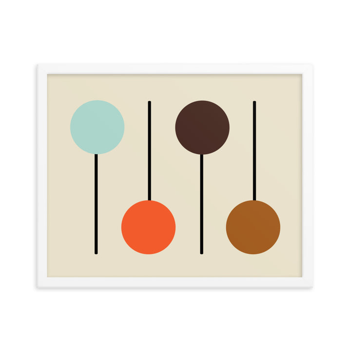 Mid Century Modern horizontal framed poster. Atomic Cat Collection.