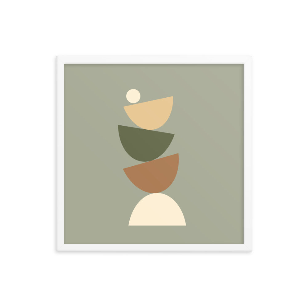 Earth toned "Balanced" Framed Poster. Earth Tones Collection.