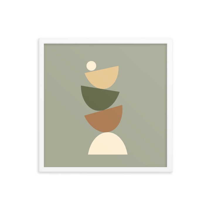 Earth toned "Balanced" Framed Poster. Earth Tones Collection.