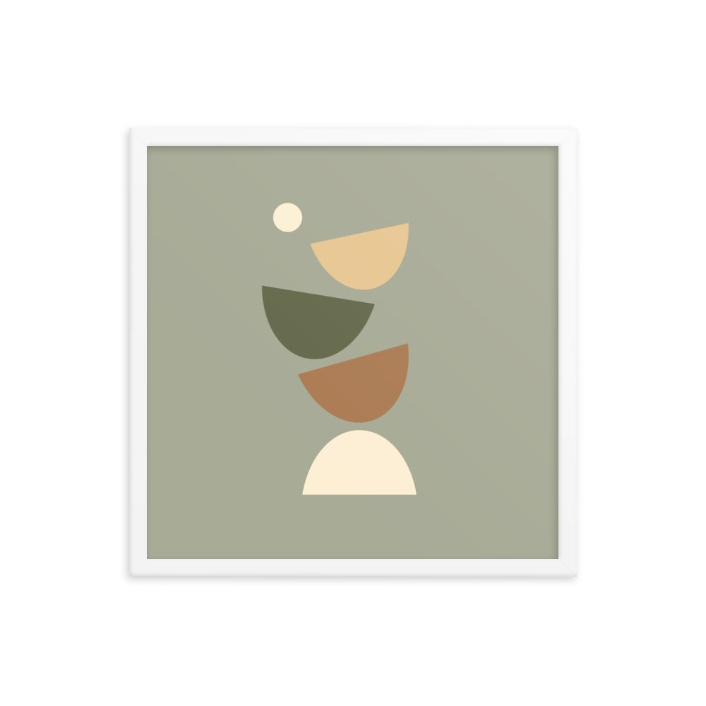 Flying apart earth toned Framed poster. Earth Tones Collection.