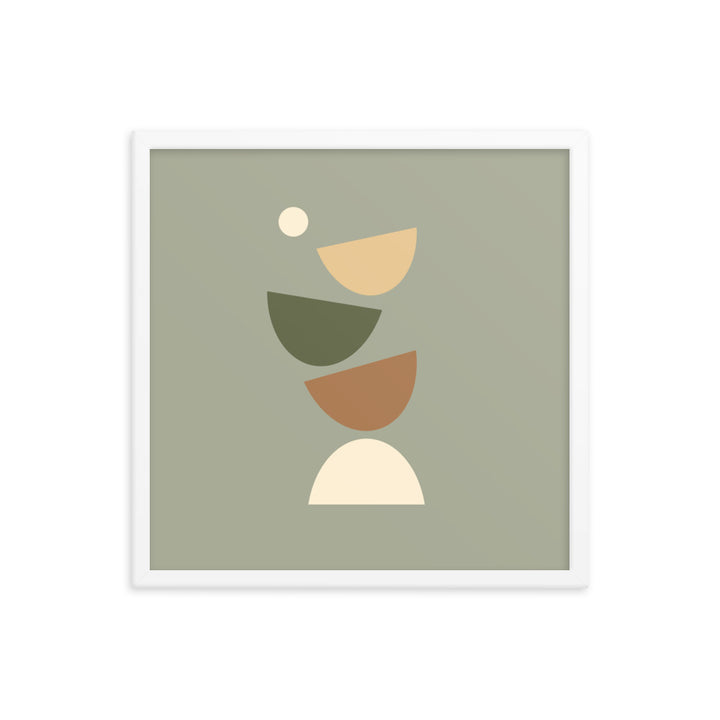 Flying apart earth toned Framed poster. Earth Tones Collection.