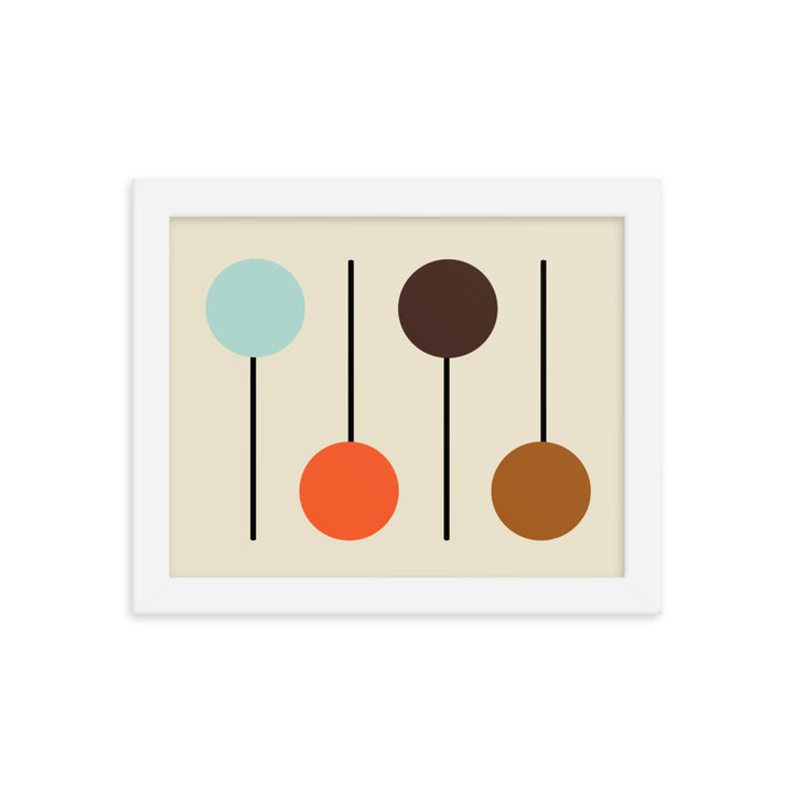 Mid Century Modern horizontal framed poster. Atomic Cat Collection.