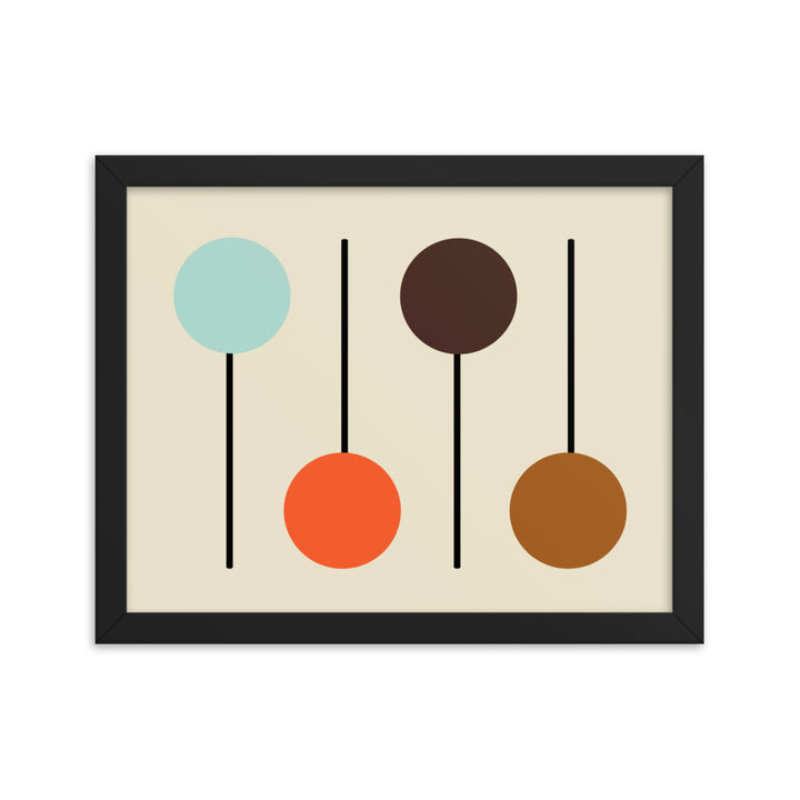 Mid Century modern black framed 11 x 14 poster.  Part of the atomic cat collection.