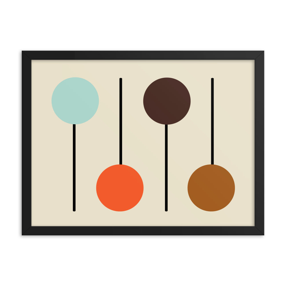 Mid Century Modern black framed 18 x 24 poster.  Part of the atomic cat collection.
