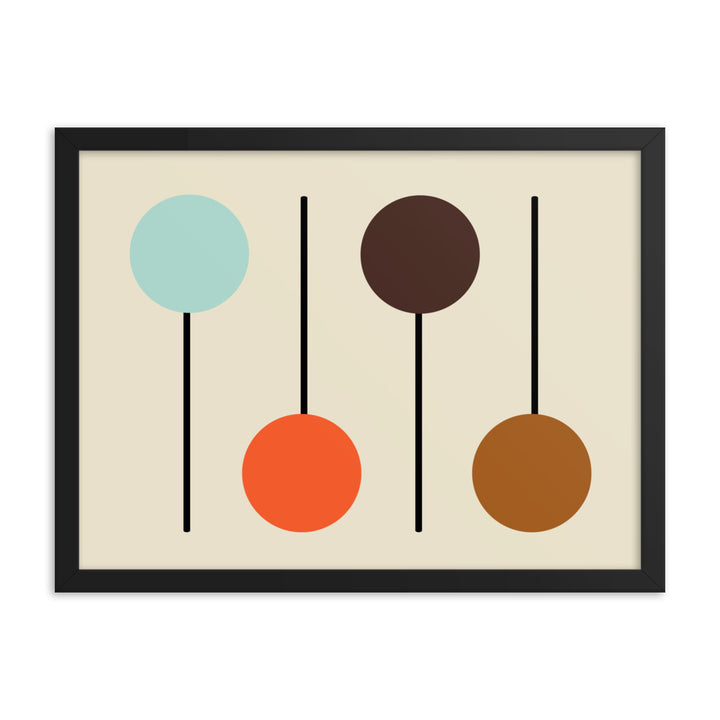 Mid Century Modern black framed 18 x 24 poster.  Part of the atomic cat collection.