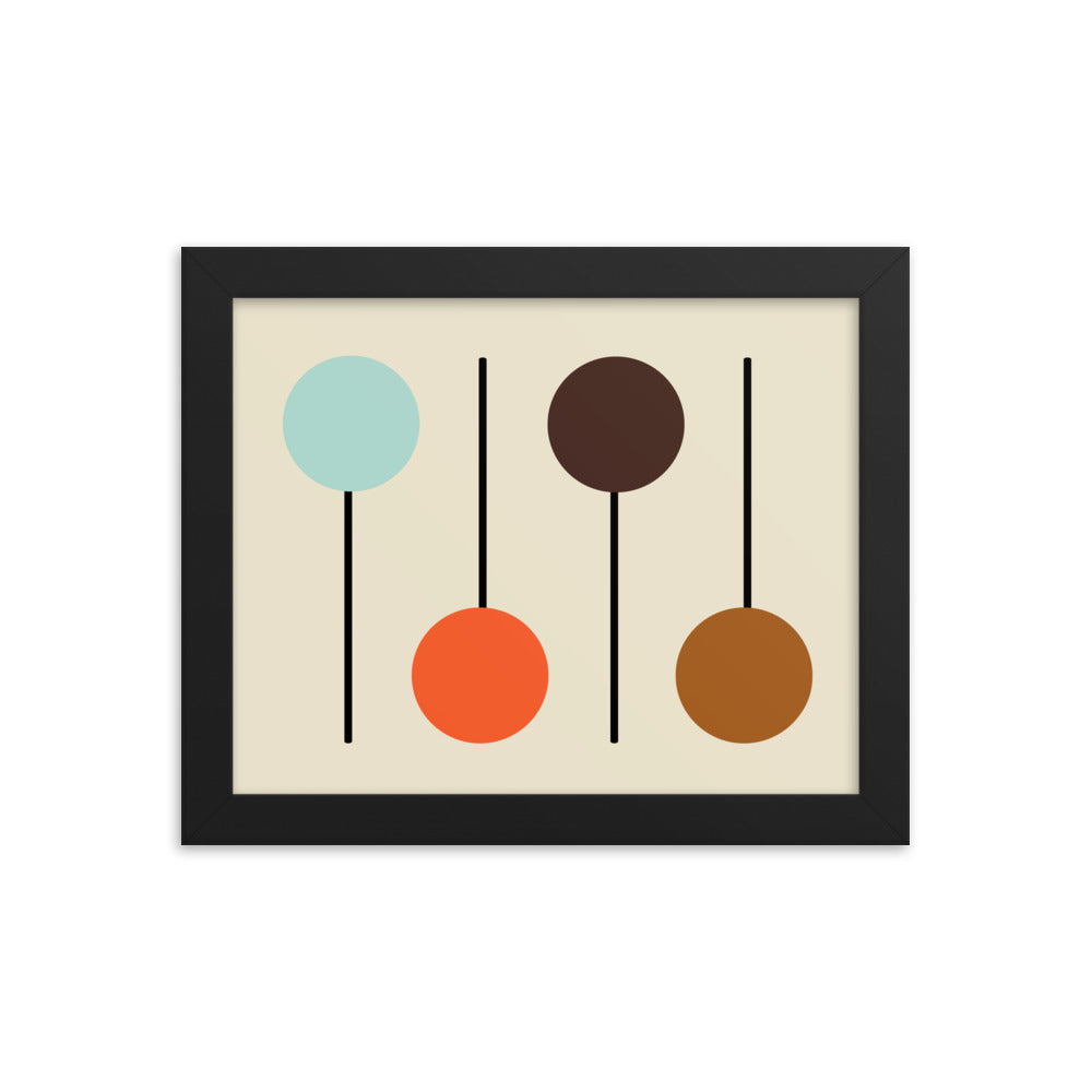 Mid Century modern black framed poster.  8 x 10.  Part of that atomic cat collection.