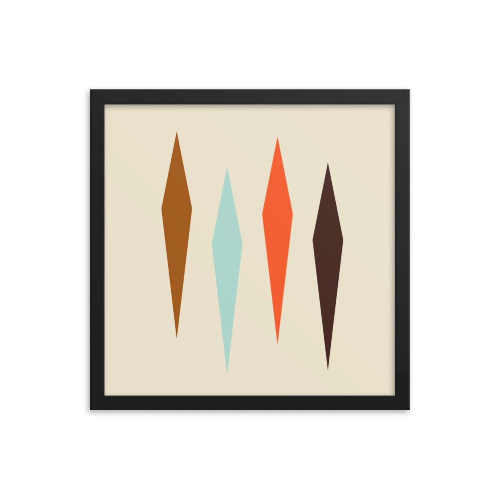 Minimalist black framed 16 x 16 poster.  Part of the atomic cat collection.