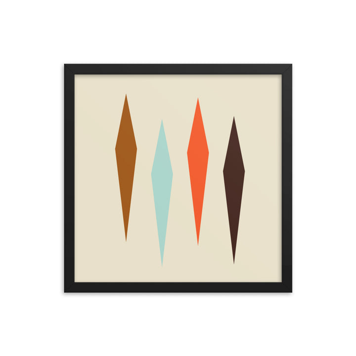 Minimalist black framed 16 x 16 poster.  Part of the atomic cat collection.