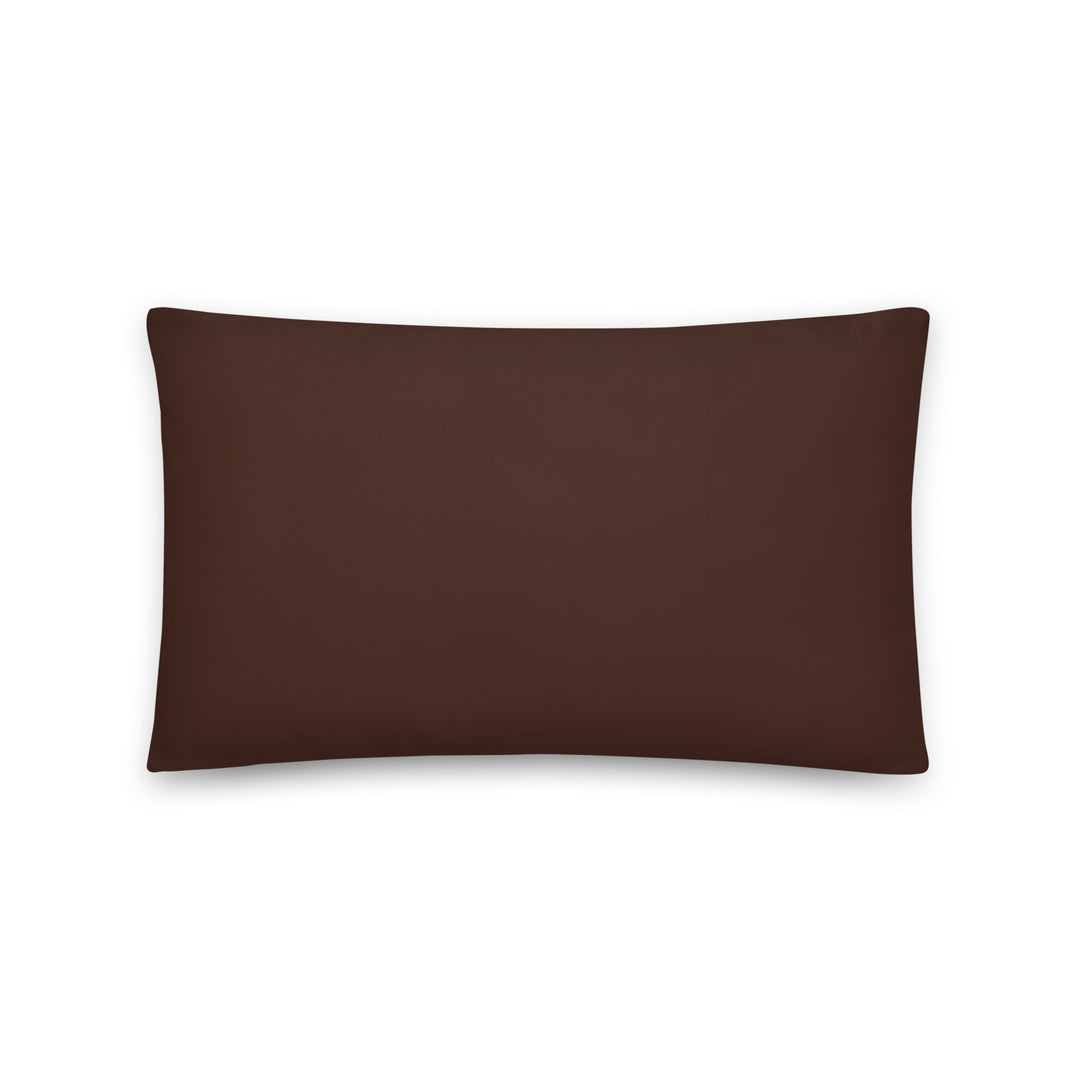 Solid brown lumbar throw pillow form the atomic cat collection.