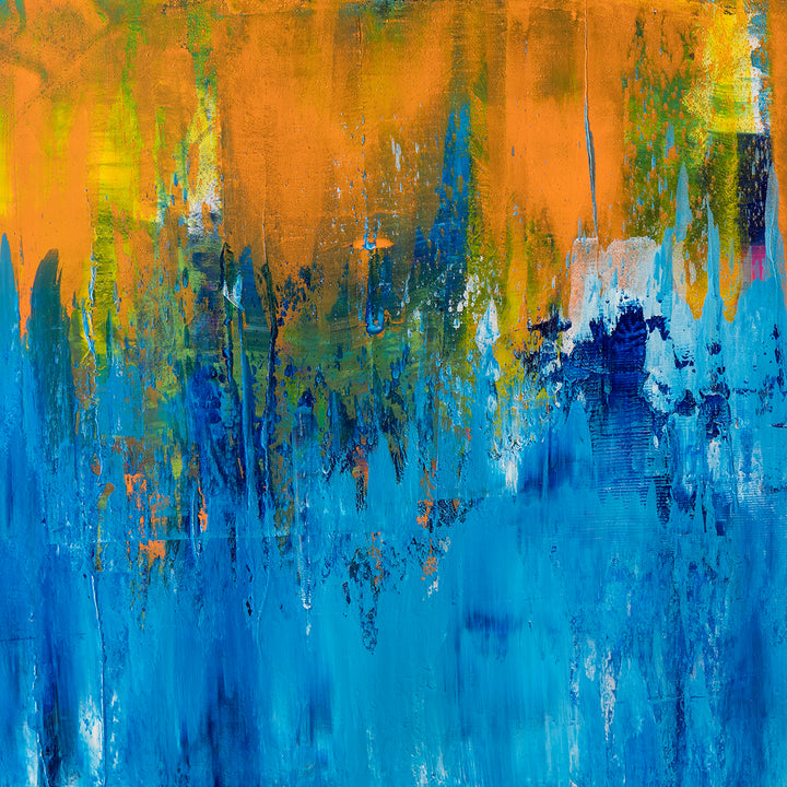 As the Day ends abstract painting close up.