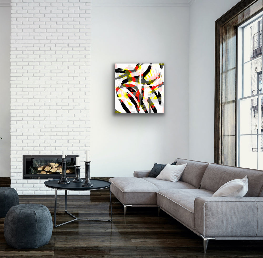 Colorful Dance abstract colorful painting in a modern living room.