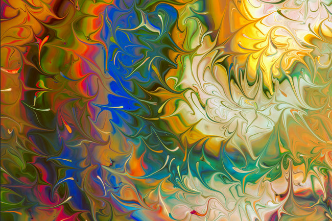 Fluid Sun colorful abstract painting