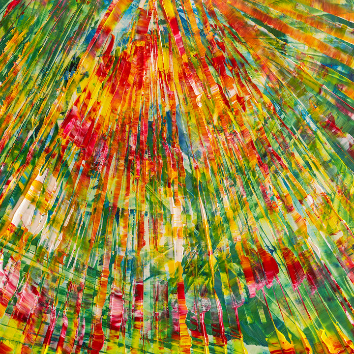 Happiness colorful abstract painting up close.