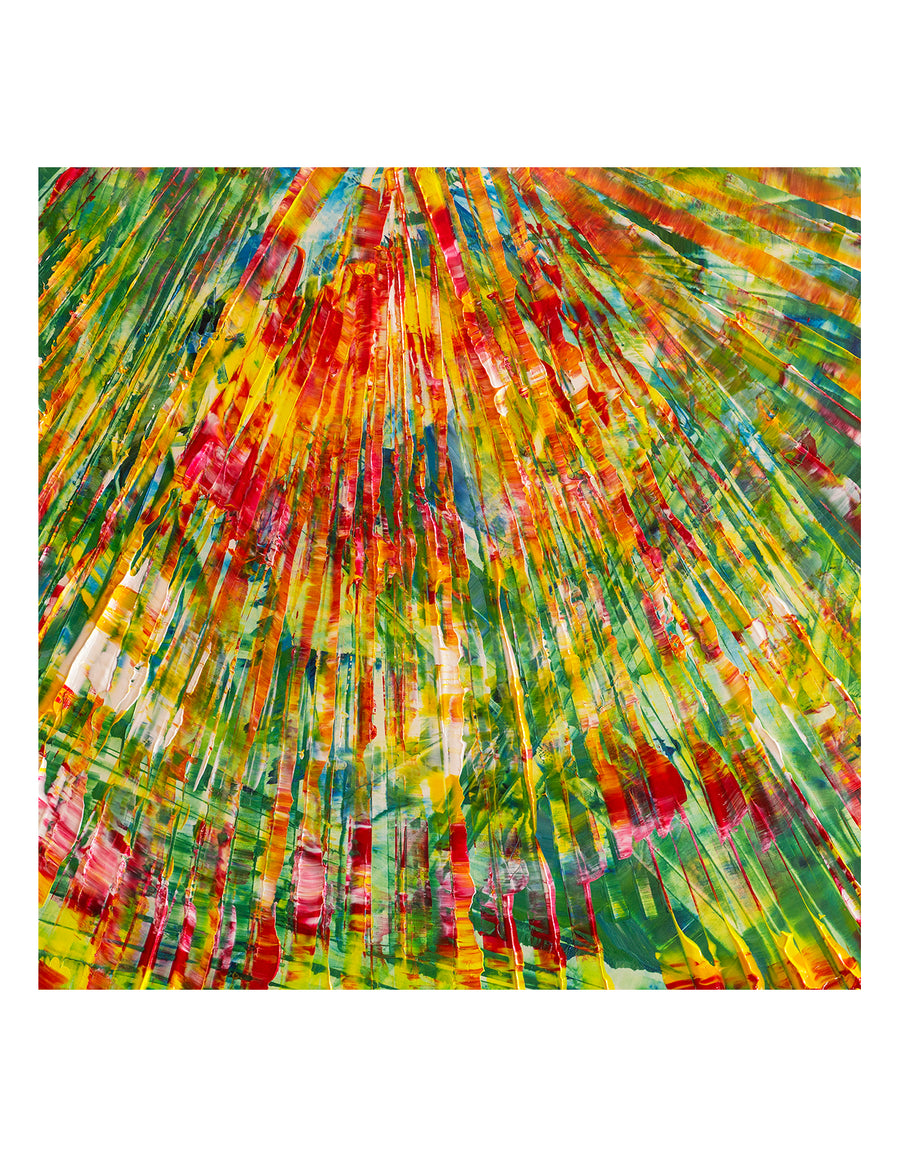 Happiness colorful abstract painting on a white background.
