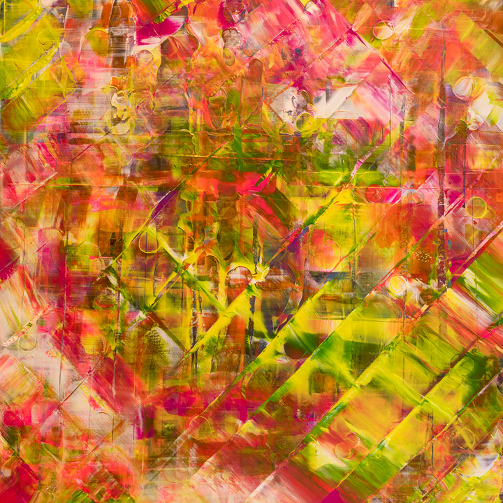 Spring Passion colorful abstract painting close up