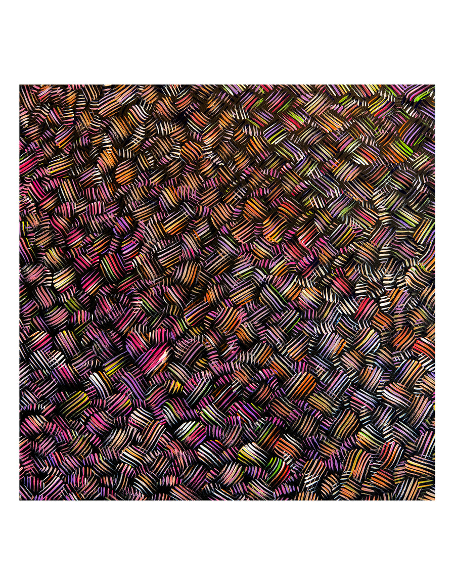 When the party starts colorful abstract painting on white background